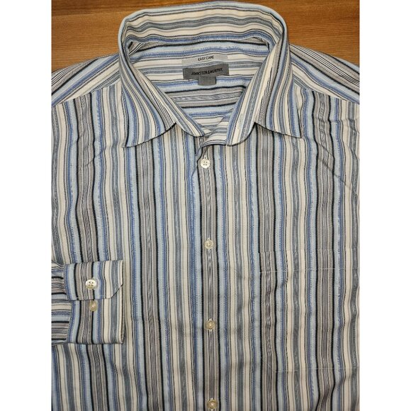 Johnston & Murphy Mens Easy Care Striped Long-Sleeve Dress Shirt Medium - Picture 3 of 8